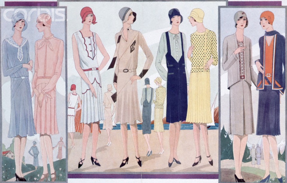 Illustration of Ladies' Dresses and Suits, ca. 1920s