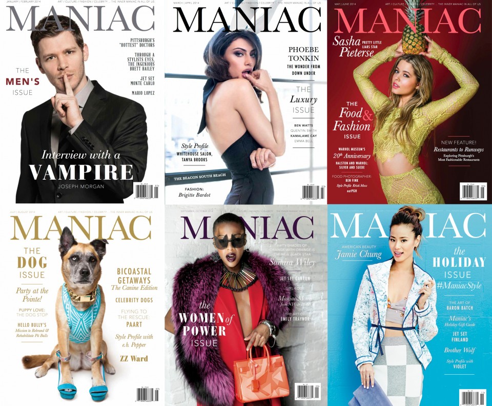 Maniac Magazine 2014 covers