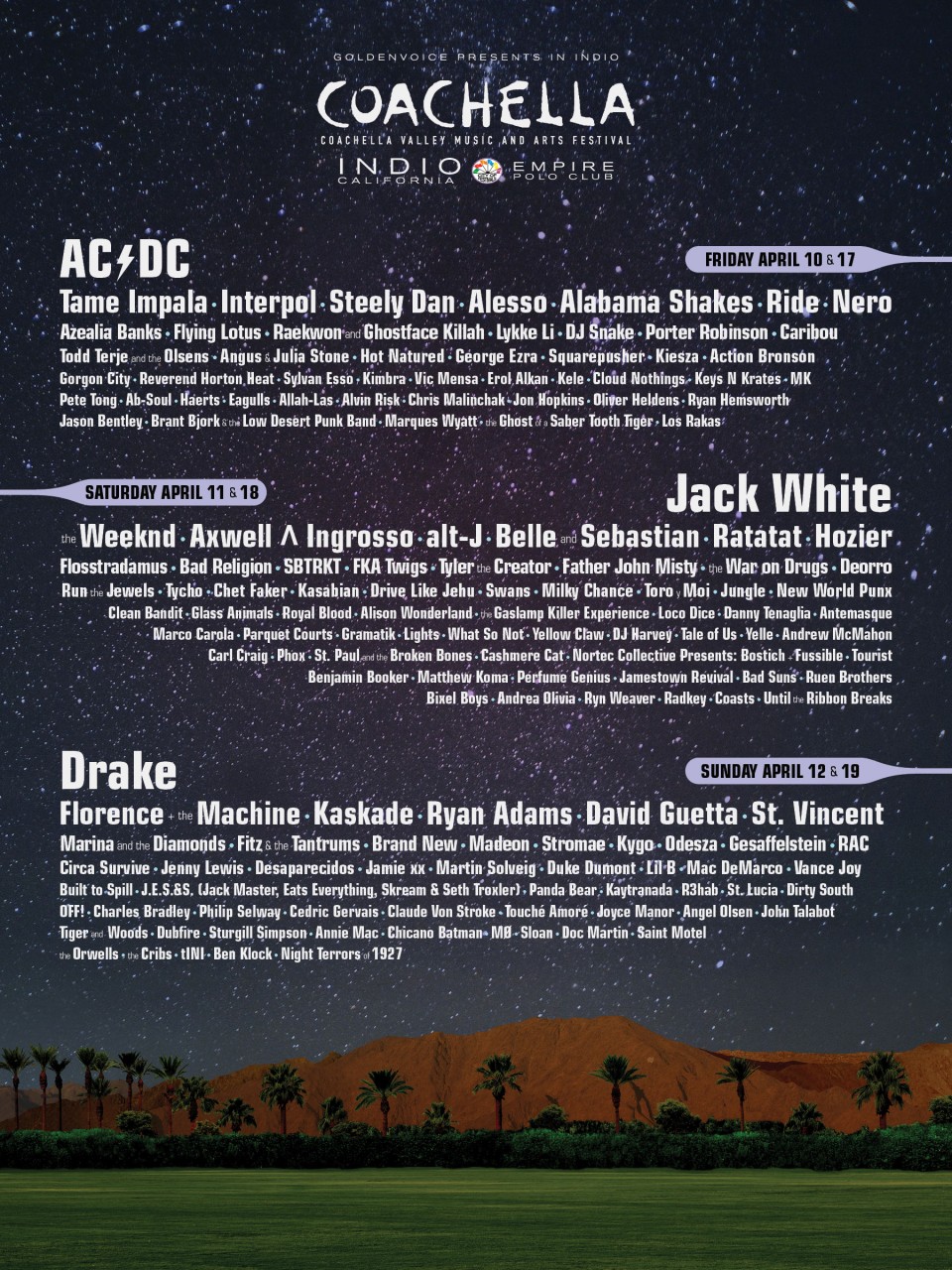 Lineup Coachella 2015